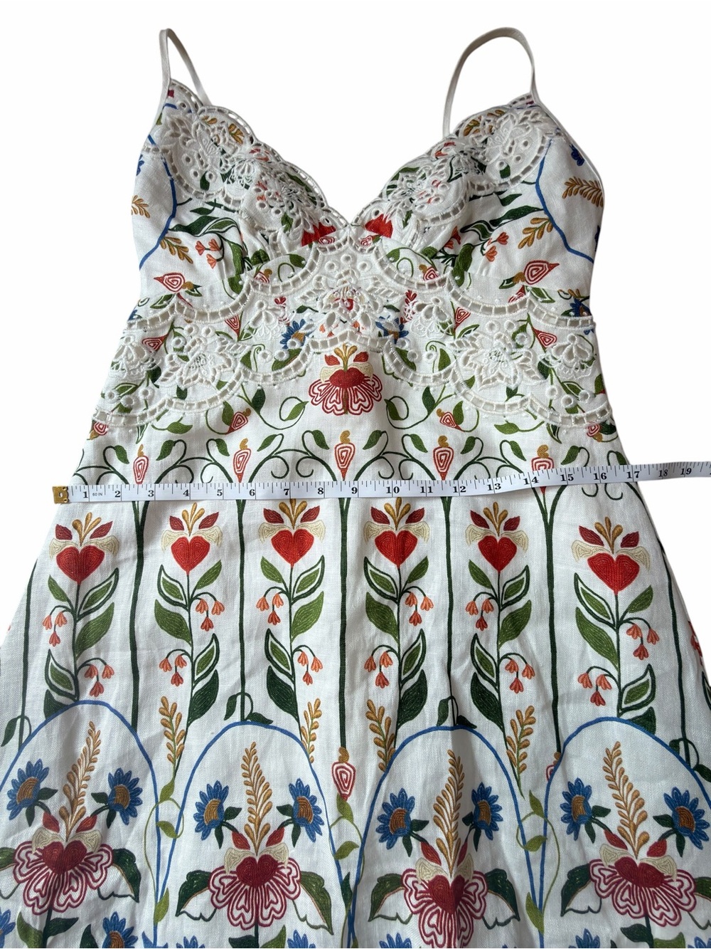 FARM RIO Stitched Garden Off White Midi Dress - S - Picture 7 of 10